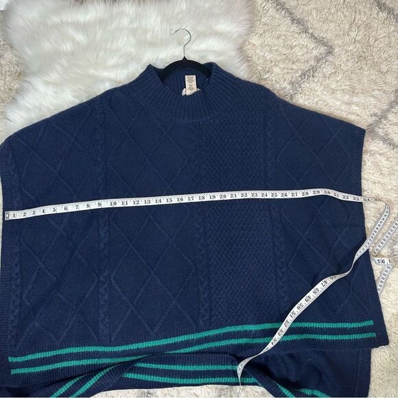 FREE PEOPLE Navy Blue Poncho Sweater - Picture 7 of 9